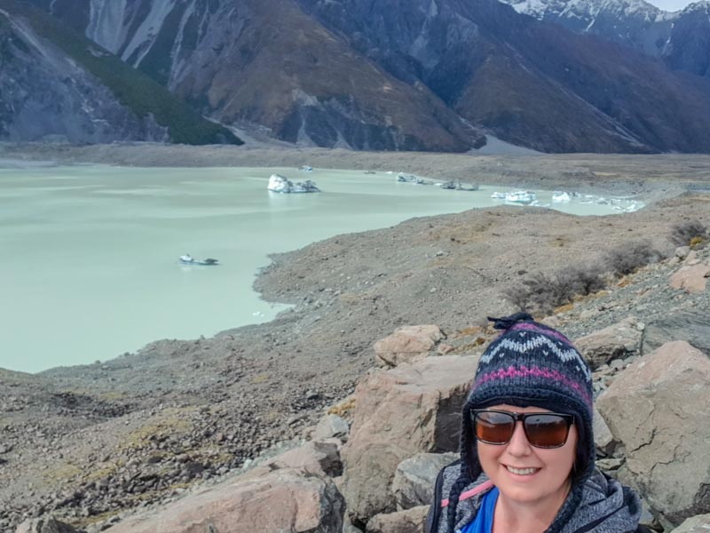 Chris at the Glacier Viewing point too far away from the Icebergs & the Glacier