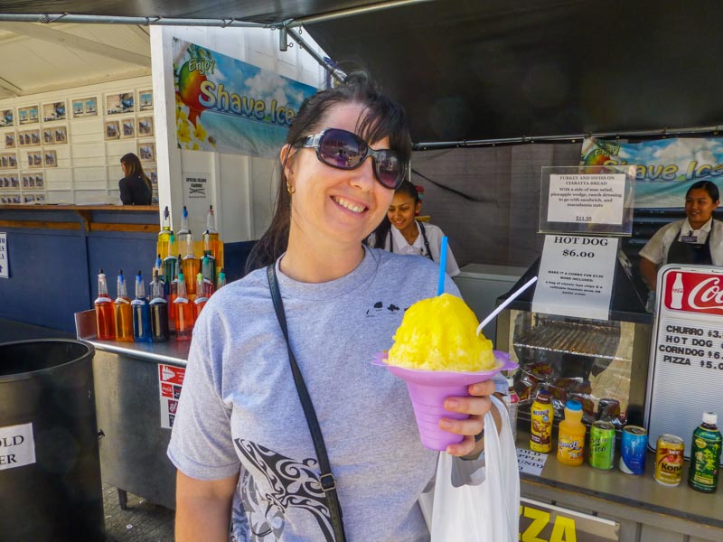 Chris trying out one of the shaved Ice Stands.
