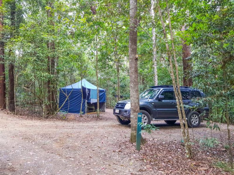 Booloumba Creek Camping Setup - Site 22 Camping Area 3, Sunshine Coast Hinterland, Conondale National Park
