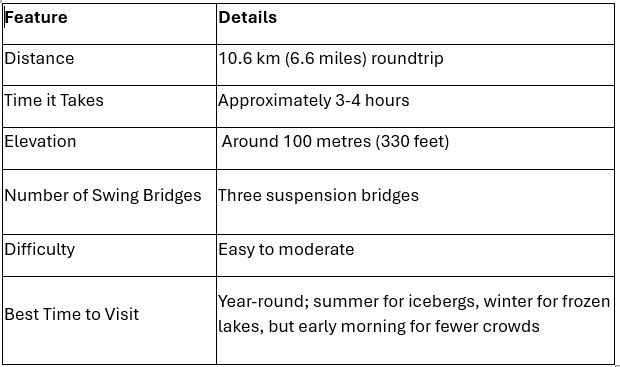 Hooker Valley Track Specifications Infographic