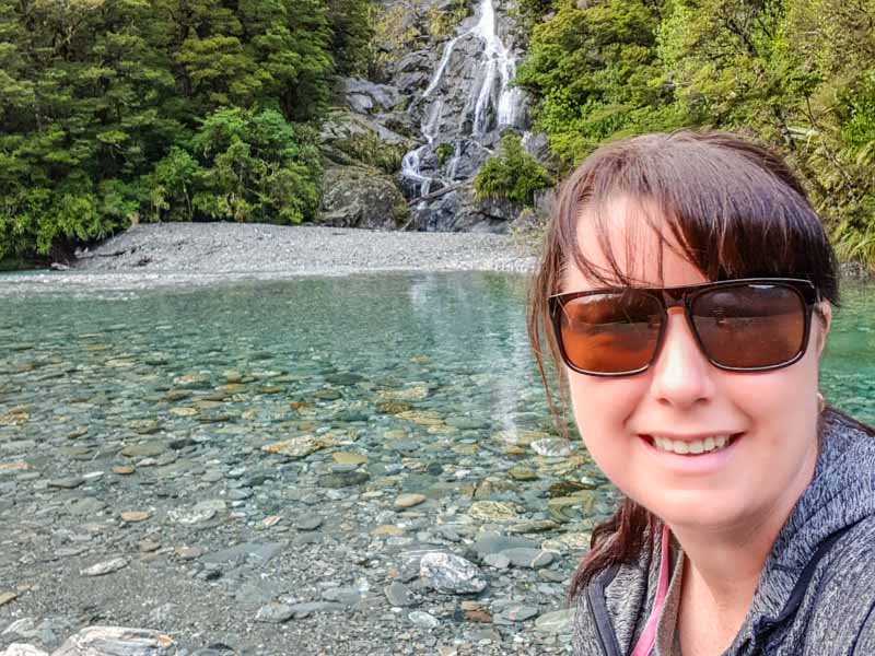 Chris selfie at Thunder Creek Falls on the South Island of New Zealand