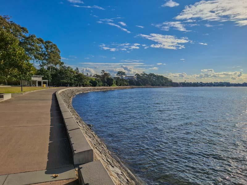 Strolling along the Sandgate Esplanade Walkway on a sunny day