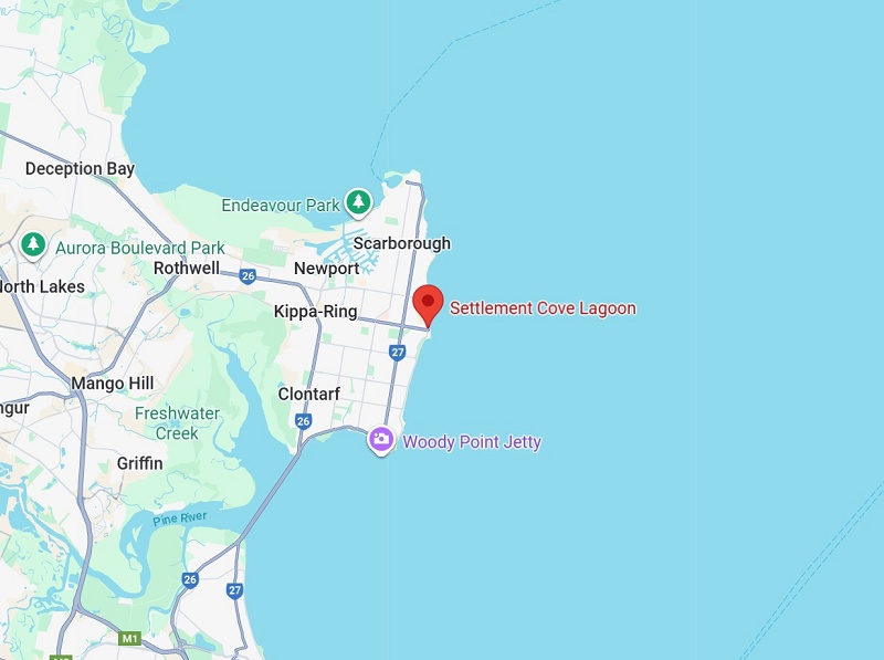 Location Map Settlement Cover Lagoon in Redcliffe