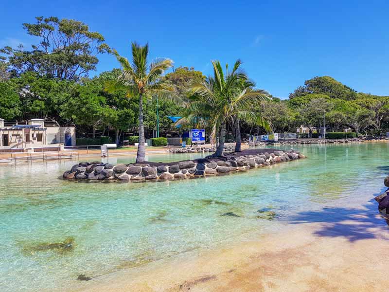 Palm Tree Island in the middle of the Redcliffe Lagoon