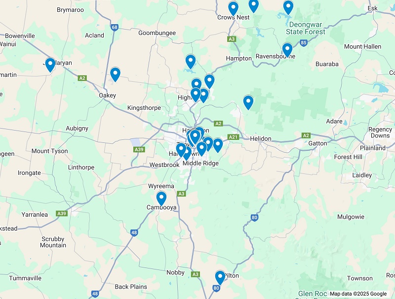 Map of the Best things to do in Toowoomba