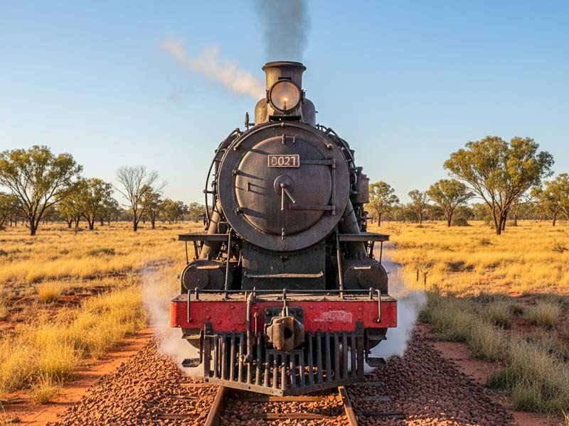 Steam train in the outback