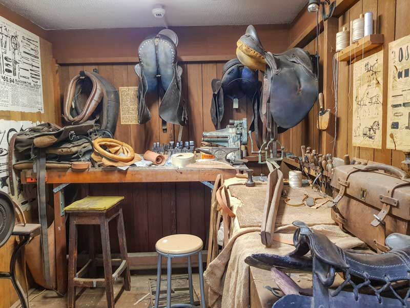 leather work displays in the Cobb & Co Museum