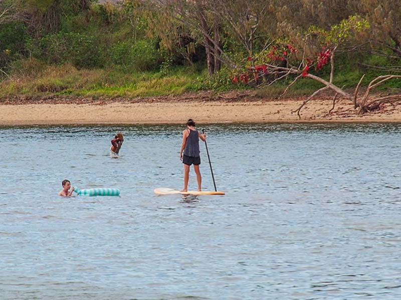 Paddle boarding in the calm waters at 1770