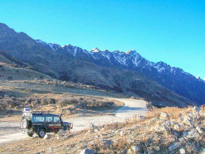 4WD tour car driving us to sites