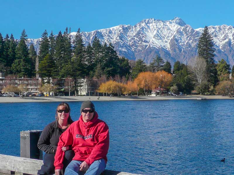 Chris & Matt in front of the Remarkables in Queenstown