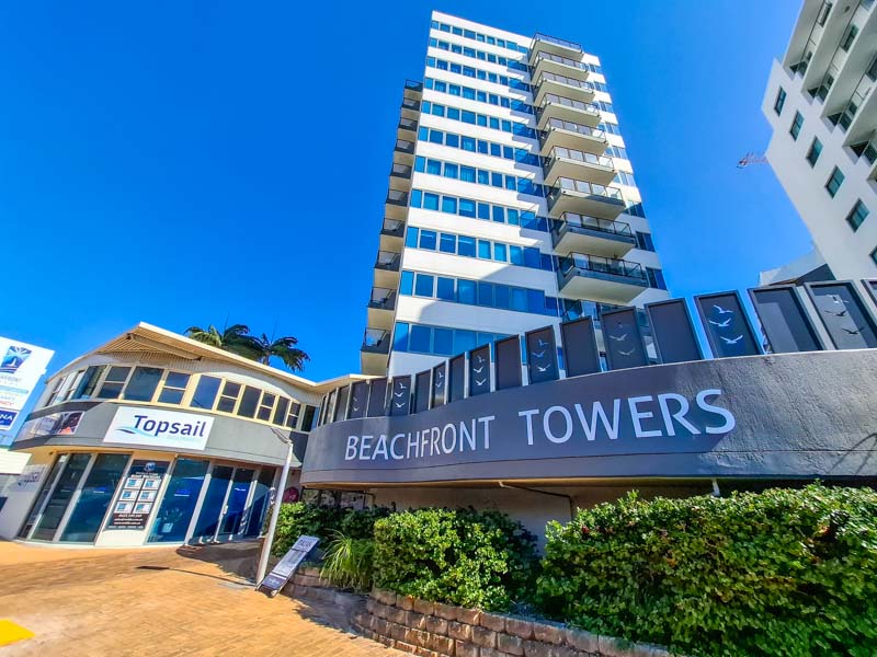 Front view of Beachfront Towers Apartments in Maroochydore