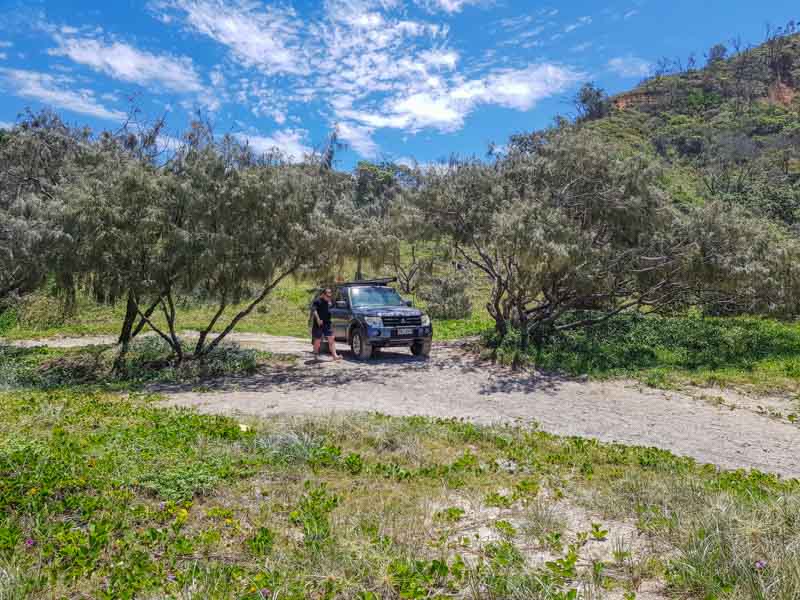 Matt checking out some of the Teewah Beach Camping Sites