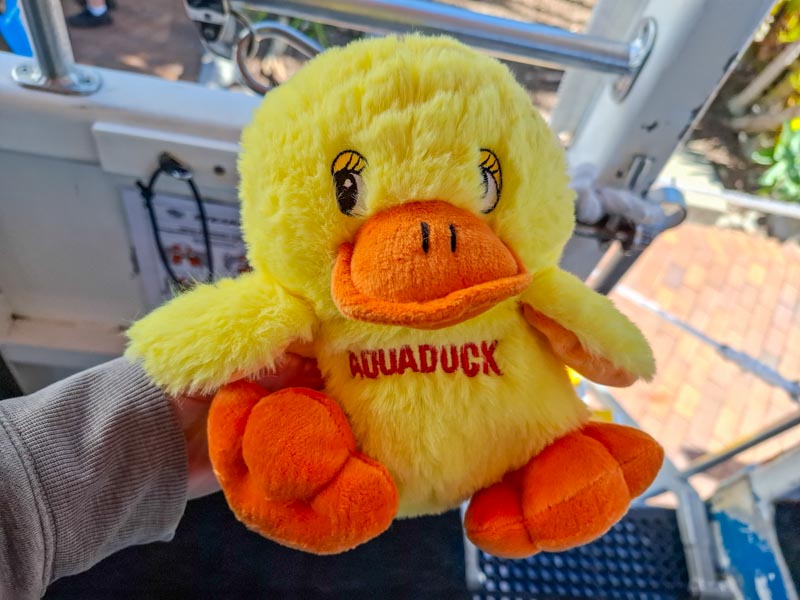 Aquaduck Plush toy you can purchase on board the boat