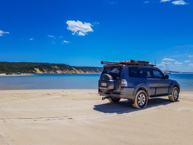 Pajero on the beach at Double Island Point