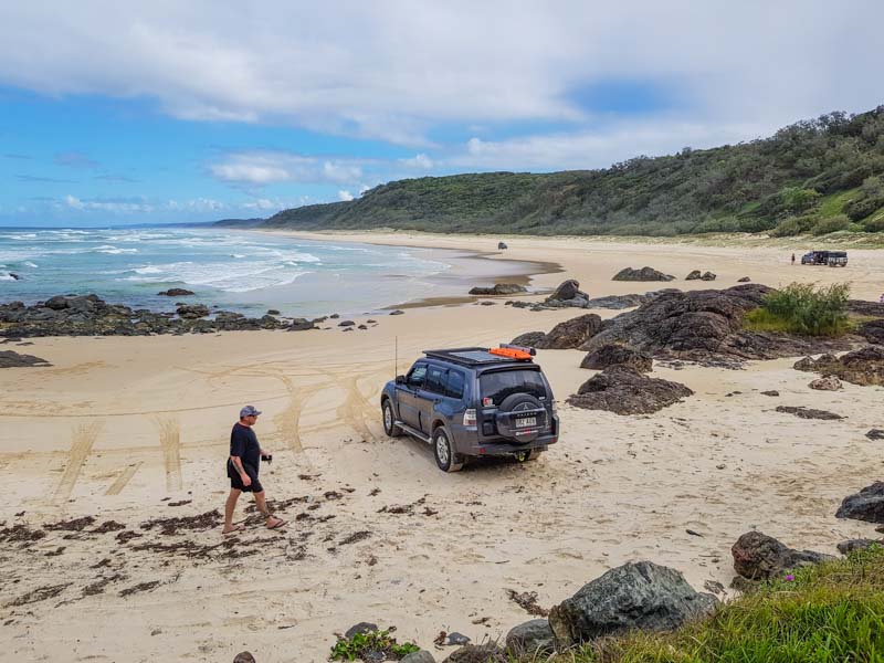 Parking for the Lighthouse walk at the end of Teewah beach